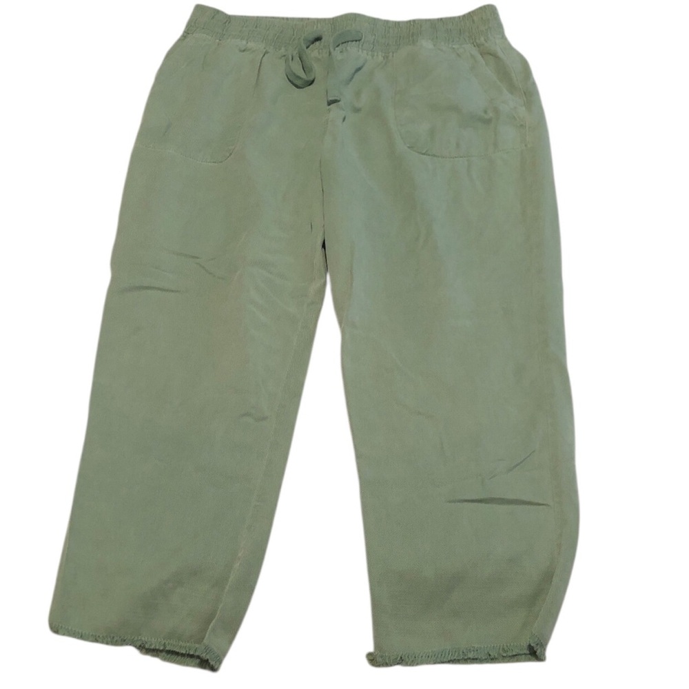 Casual Elastic-Waist Olive Green Women's Pants
